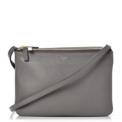 Celine Lambskin Small Trio Crossbody Bag Smoke 1 of 9
