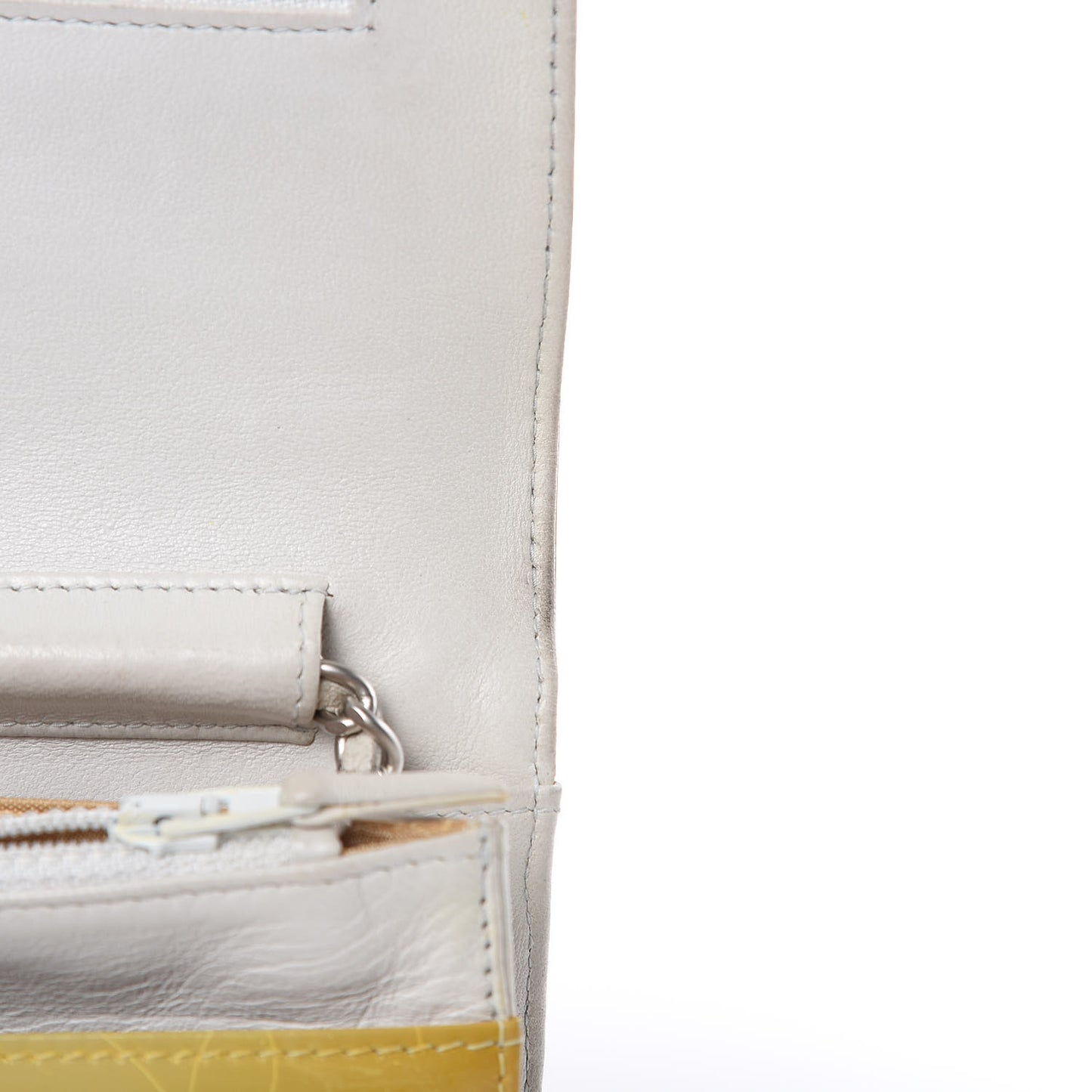 Patent Camellia Print Wallet On Chain WOC Yellow
