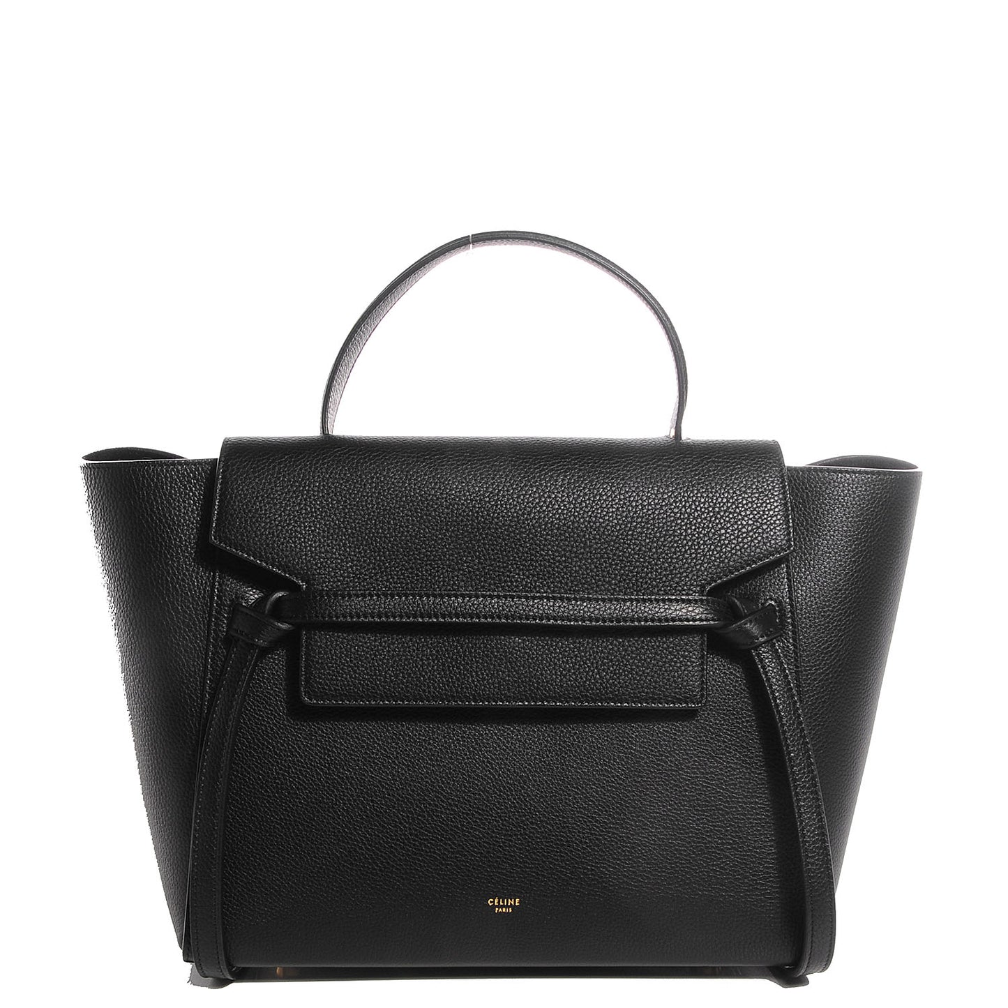 Drummed Calfskin Small Belt Bag Black