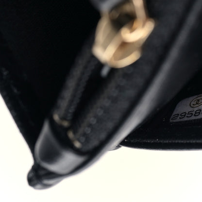 Chanel Caviar Camellia Embossed Wallet On Chain WOC Black 7 of 10