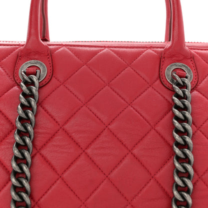 Chanel Shiny Sheepskin Quilted Medium Shopping Tote Red 8 of 17