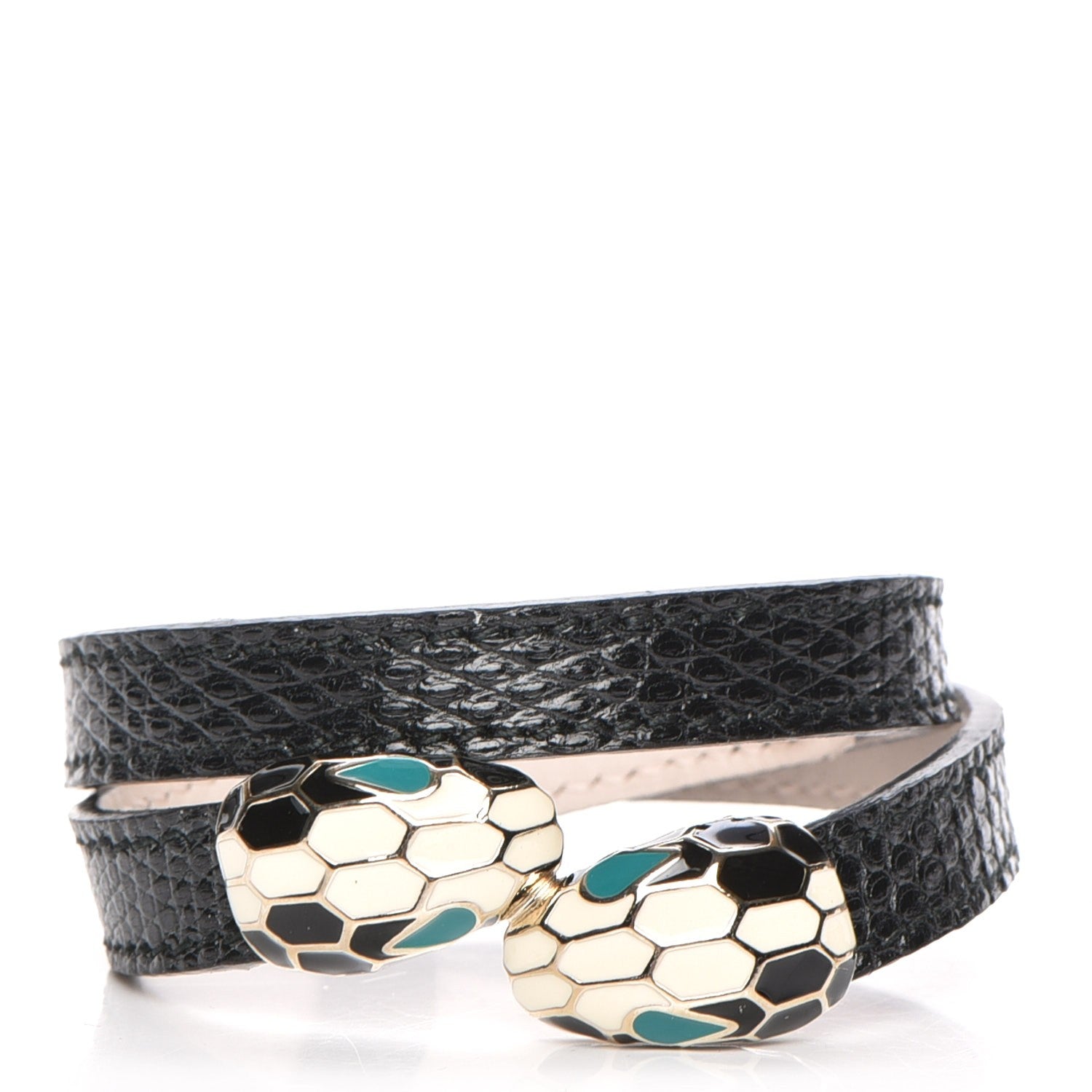Bulgari Shiny Lizard Serpenti Forever Multi-coiled Bracelet M Black Light Gold 1 of 6