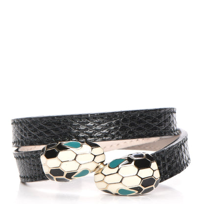 Bulgari Shiny Lizard Serpenti Forever Multi-coiled Bracelet M Black Light Gold 1 of 6