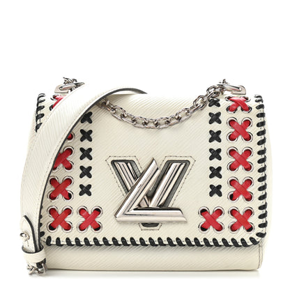 Louis Vuitton Epi Embroidered Twist Shoulder Bag PM White 1 of 13