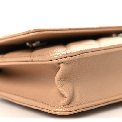 Chanel Caviar Quilted Wallet on Chain WOC Beige 10 of 11
