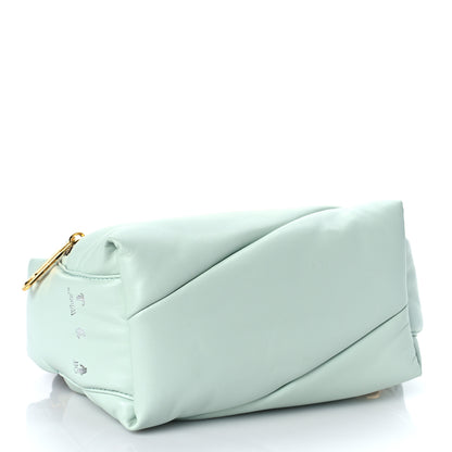 Off-White Calfskin Puffy Pump Pouch Crossbody Bag Green 4 of 9