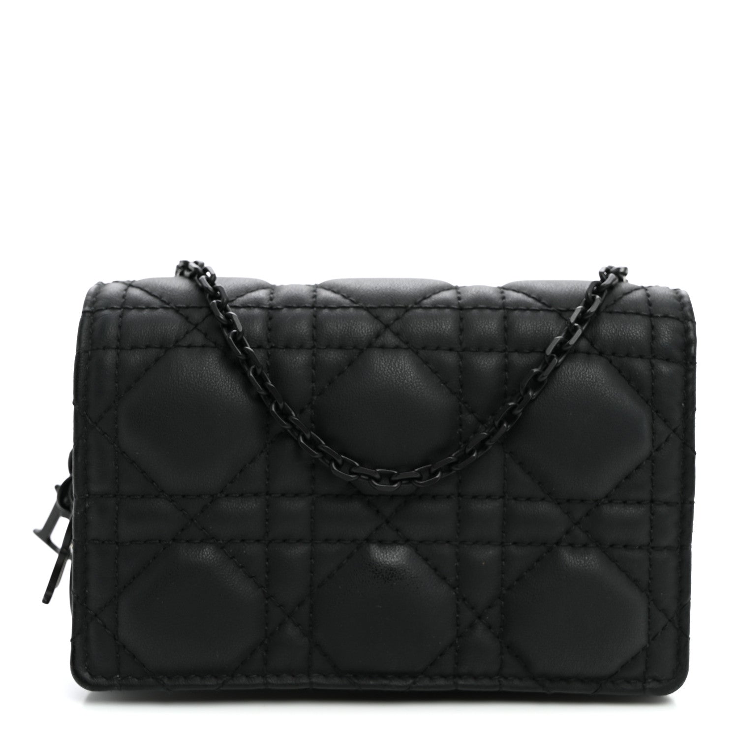 Christian Dior Ultra Matte Calfskin Cannage Nano Lady Dior Pouch Black 1 of 8