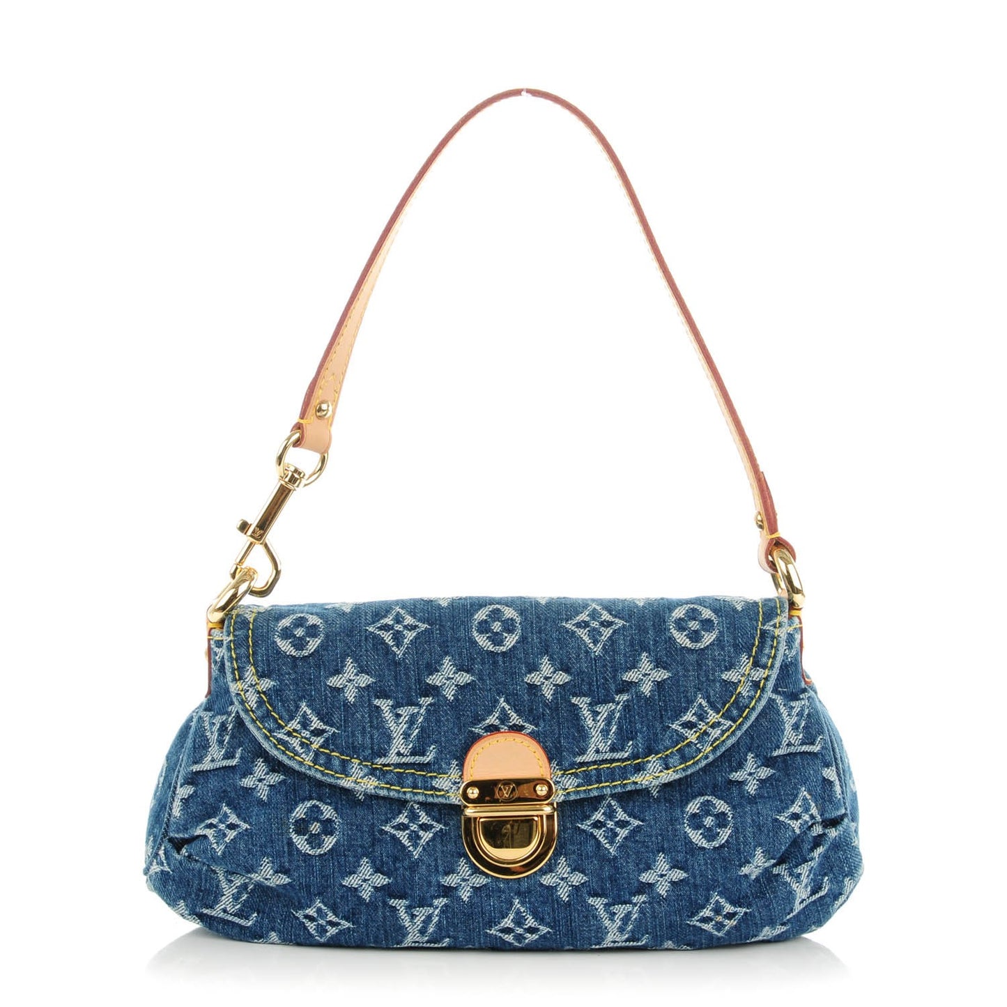 Monogram Denim Mini Pleaty Blue