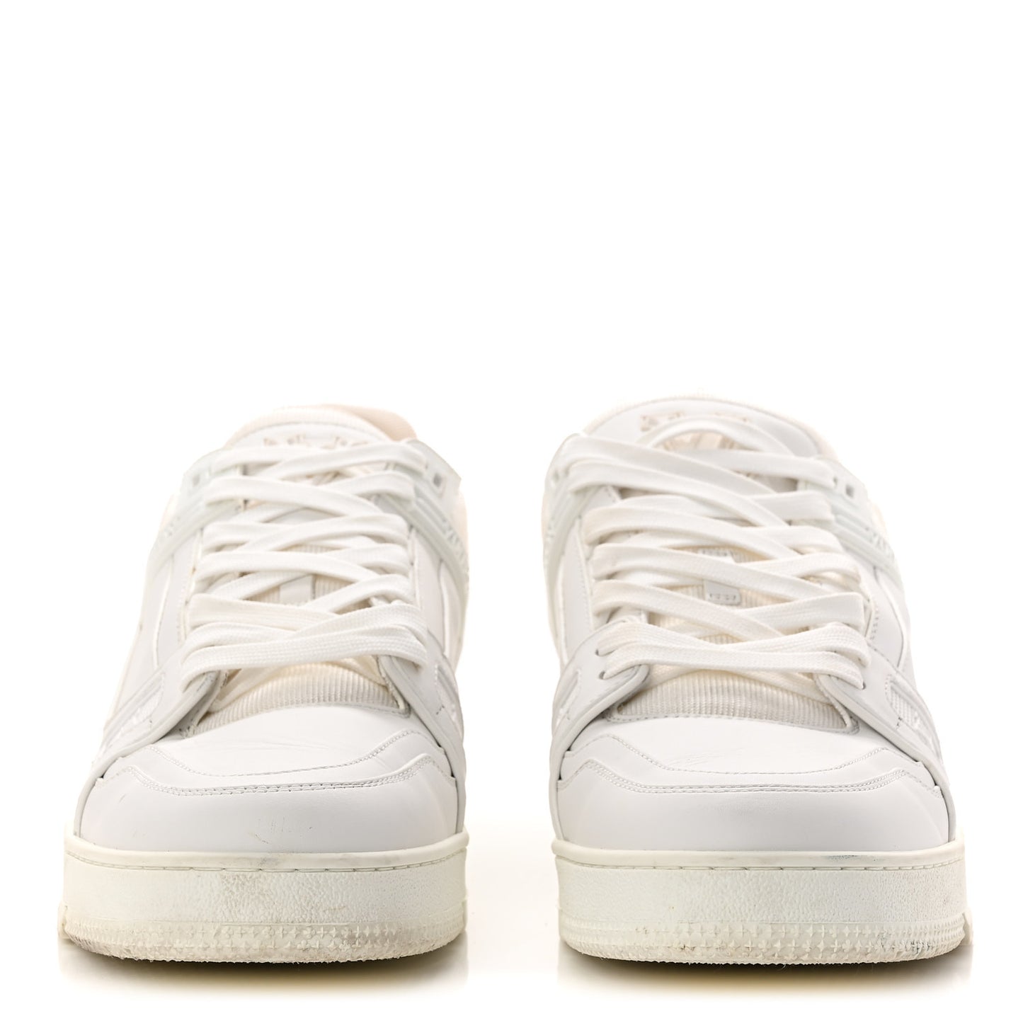 Calfskin Mens LV Trainer Sneakers 9.5 White
