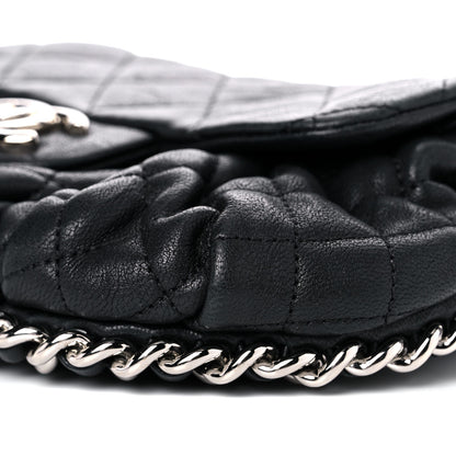 Chanel Washed Lambskin Quilted Medium Chain Around Messenger Black 9 of 14