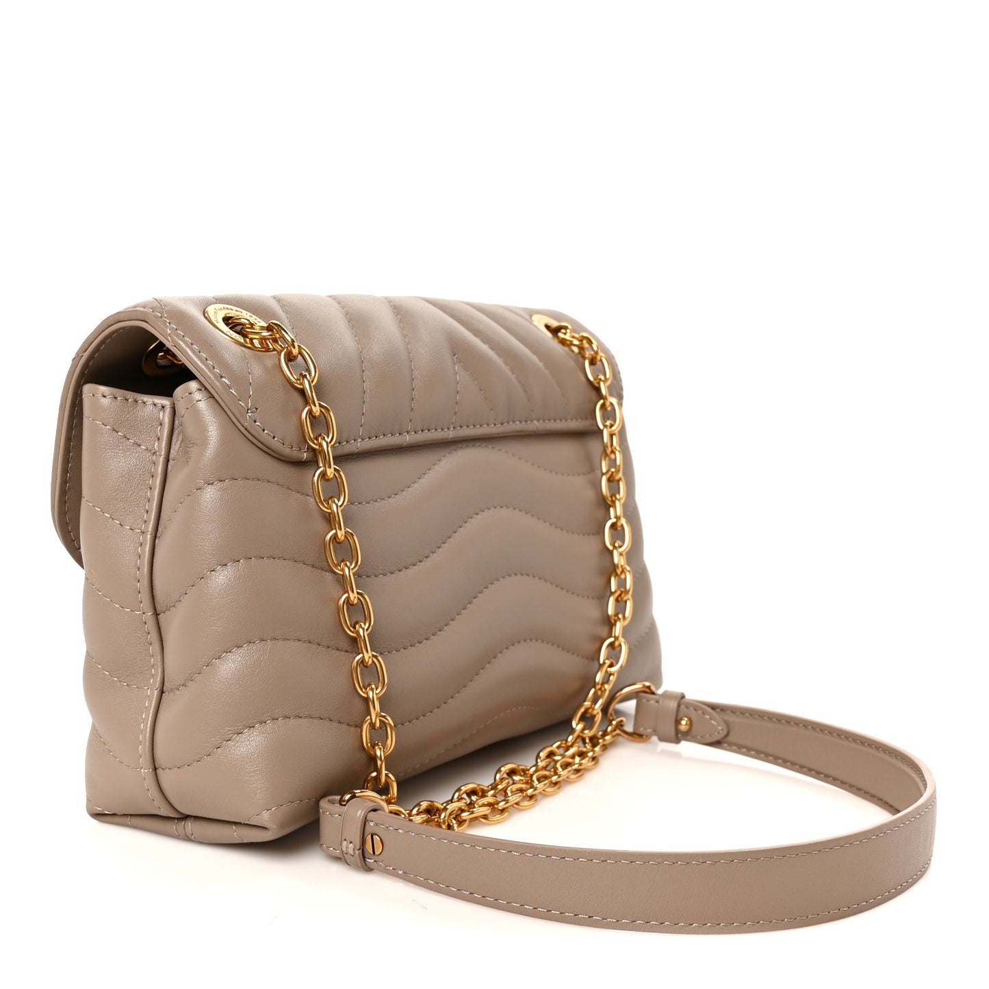 Calfskin LV New Wave Chain Bag Taupe