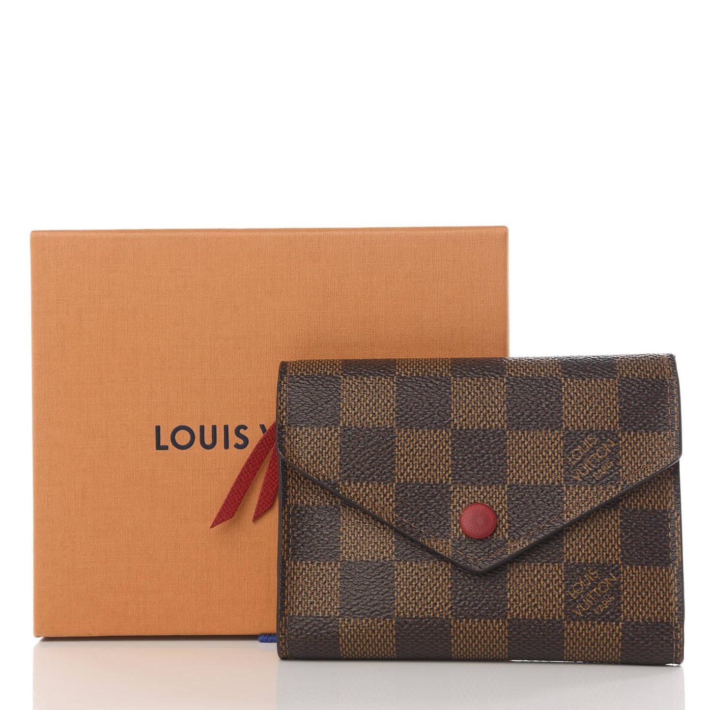 Damier Ebene Victorine Wallet Red