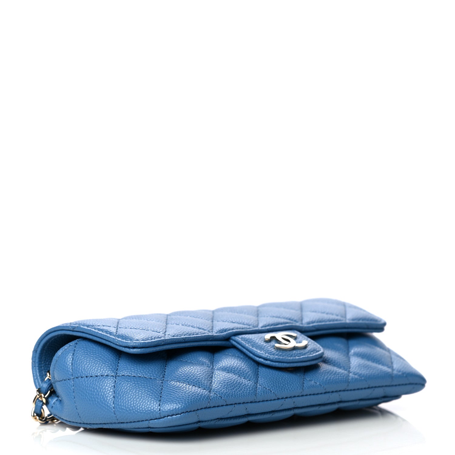 Chanel Caviar Quilted Glasses Case With Chain Blue 4 of 12