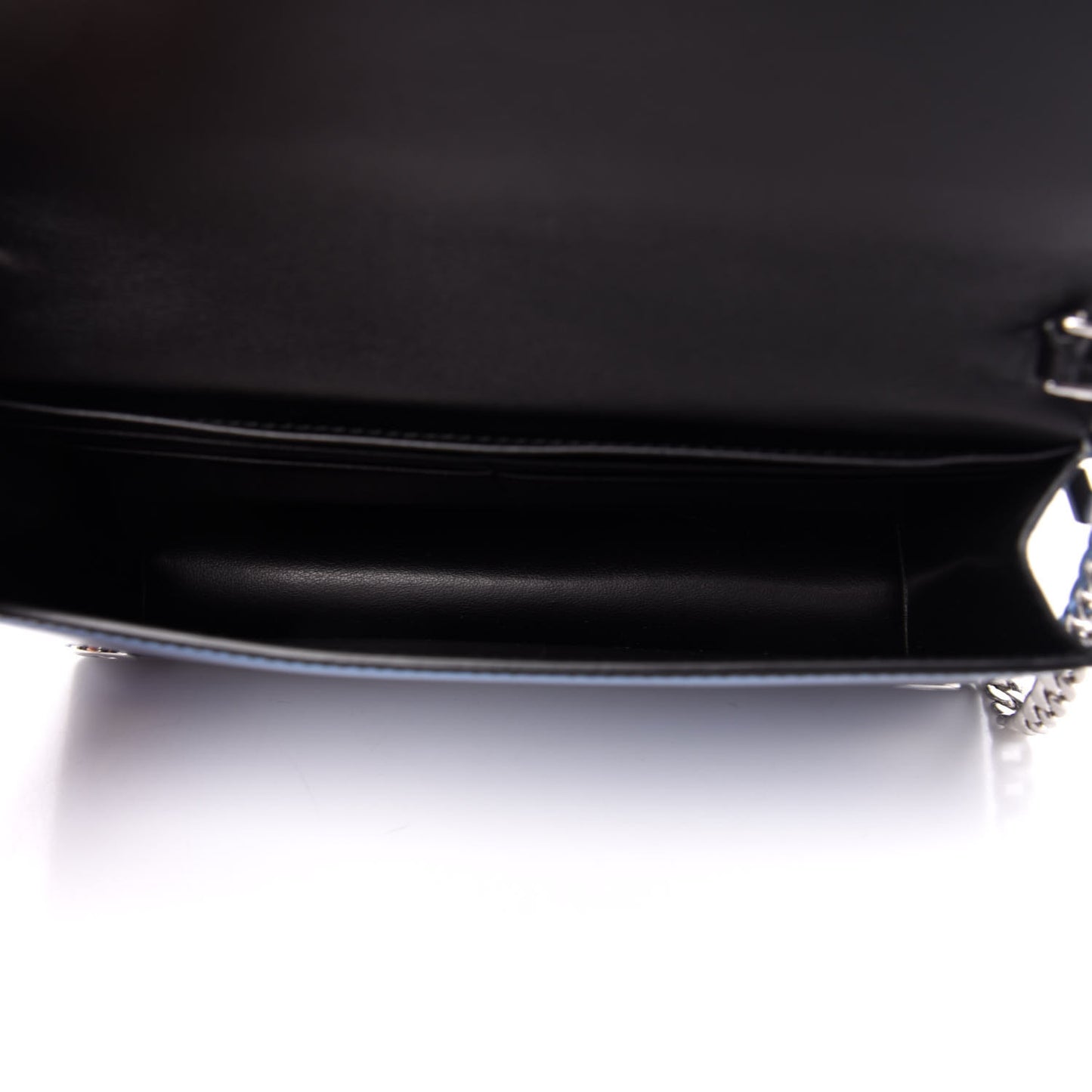 Metallic Vitello Saffiano Cahier Pochette Denim Black
