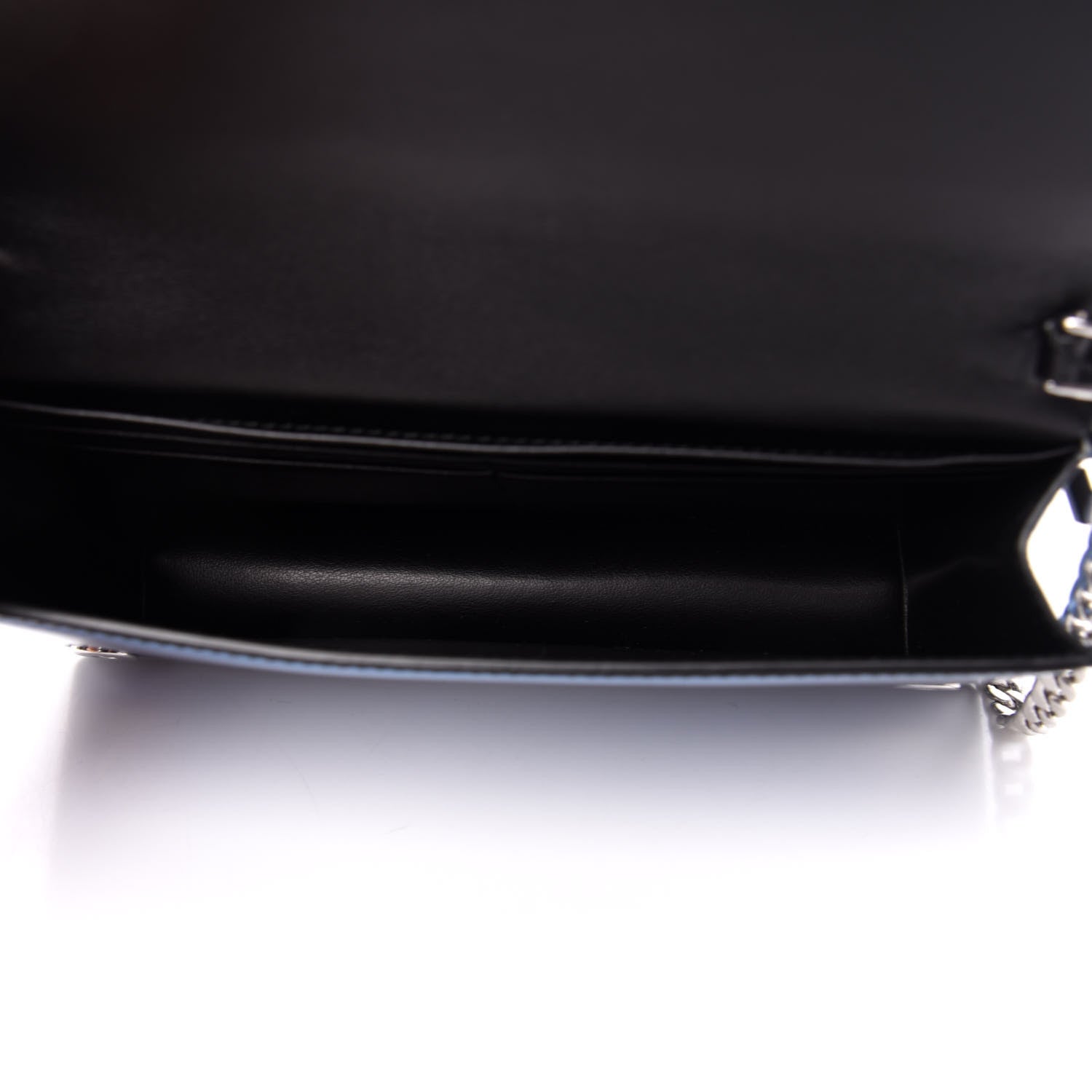 Prada Metallic Vitello Saffiano Cahier Pochette Denim Black 5 of 10