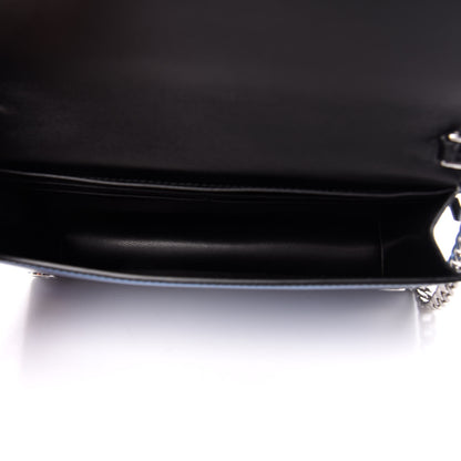 Prada Metallic Vitello Saffiano Cahier Pochette Denim Black 5 of 10
