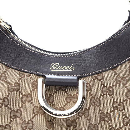 Gucci Monogram Medium D Gold Ring Hobo Dark Brown 11 of 12