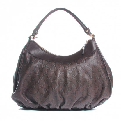 Gucci Guccissima D Gold Ring Hobo Chocolate Brown 3 of 9