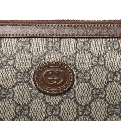 Gucci GG Supreme Monogram Azalea Calfskin Retro Interlocking G Wristlet Messenger Bag Beige Ebony Brown Sugar 8 of 10
