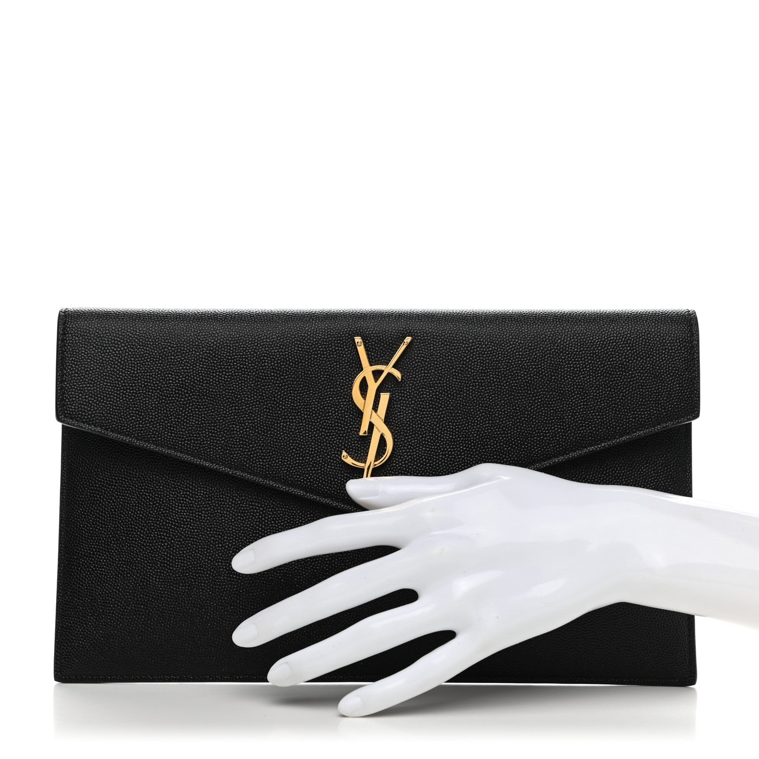 Saint Laurent Grain De Poudre Uptown Pouch Black 2 of 10