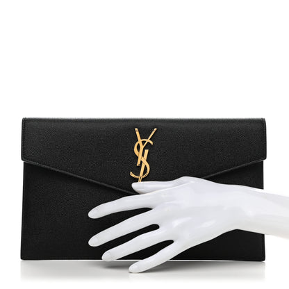 Saint Laurent Grain De Poudre Uptown Pouch Black 2 of 10