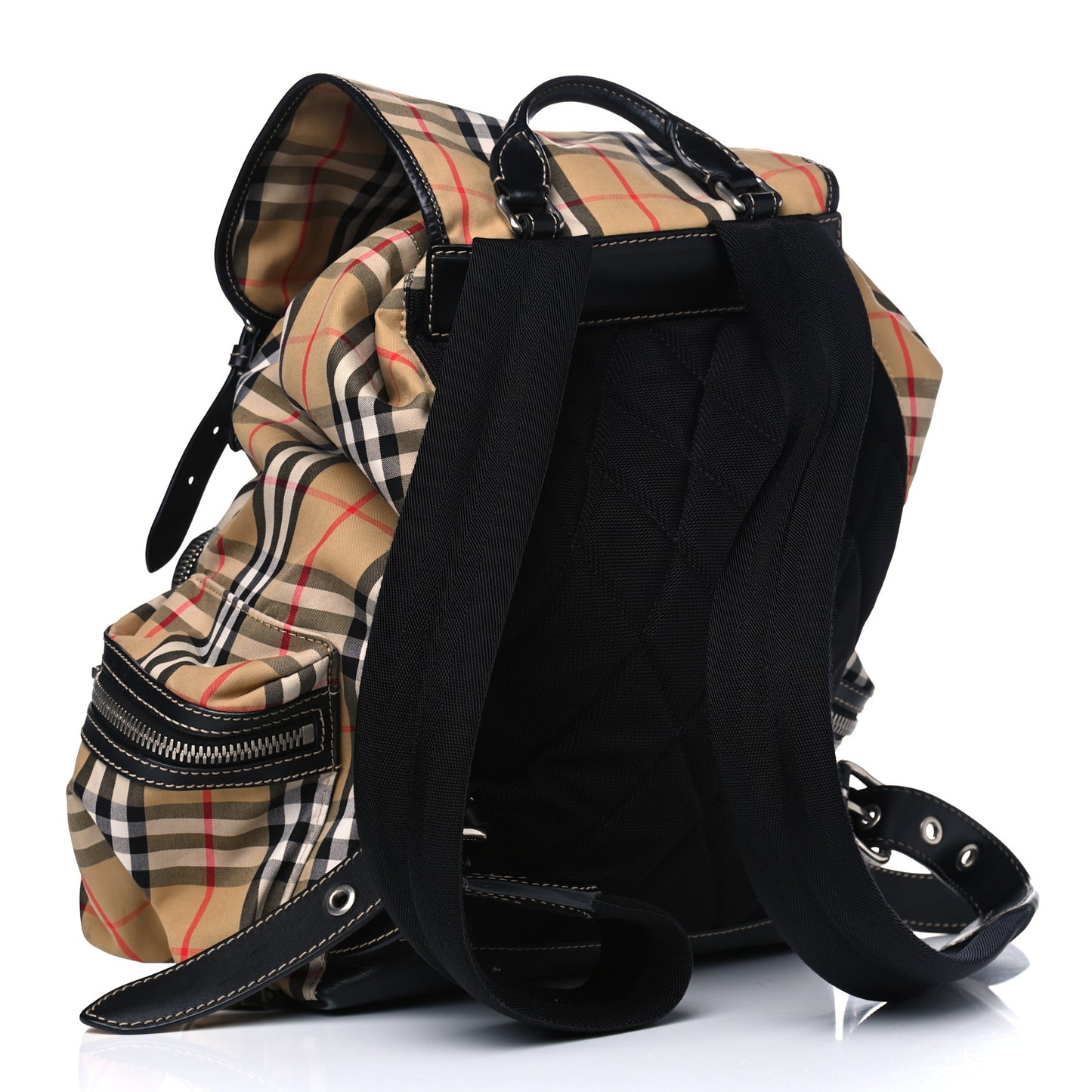 Canvas Vintage Check Large Rucksack Backpack Antique Yellow