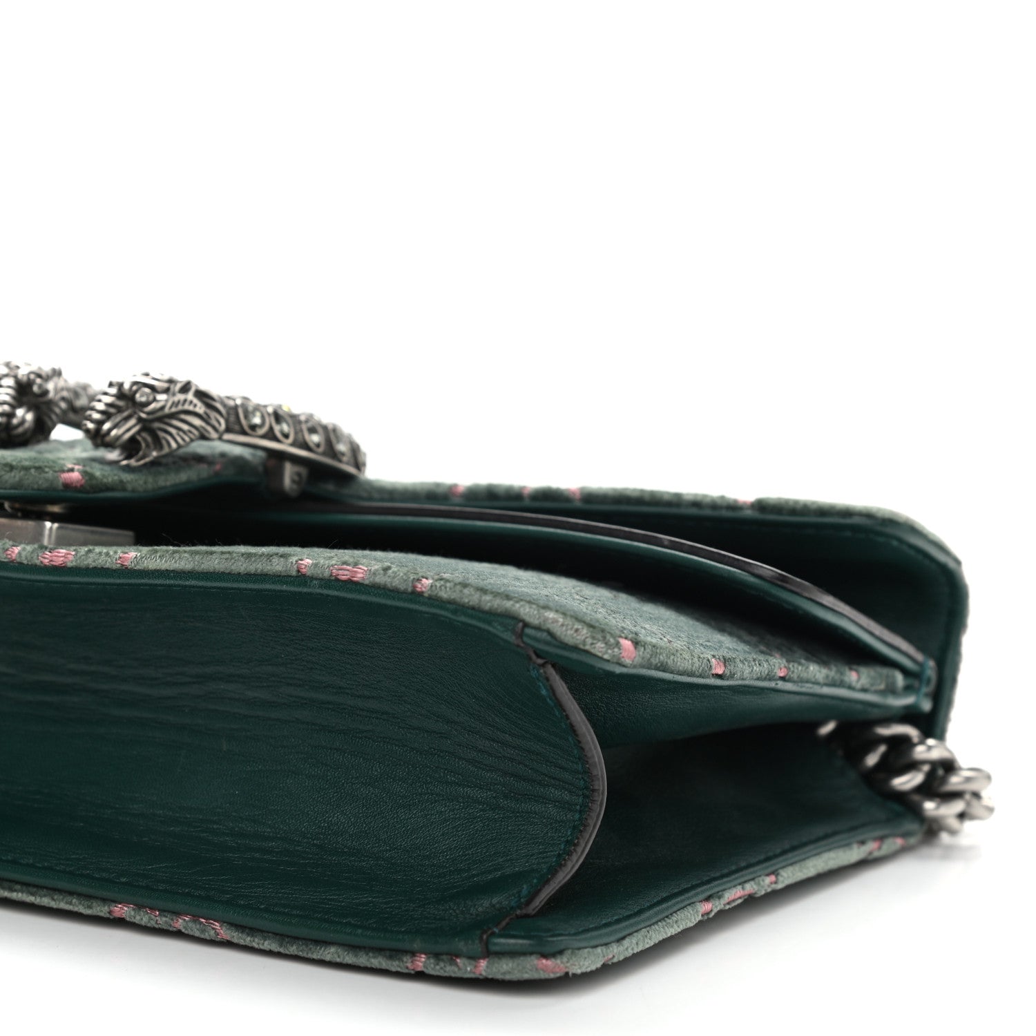 Gucci Velvet Moon Calfskin Crystal GG Monogram Small Dionysus Shoulder Bag Avio Dusty Pink Black Diamond 11 of 12