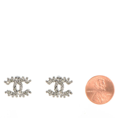 Chanel Crystal CC Earrings Silver 2 of 4