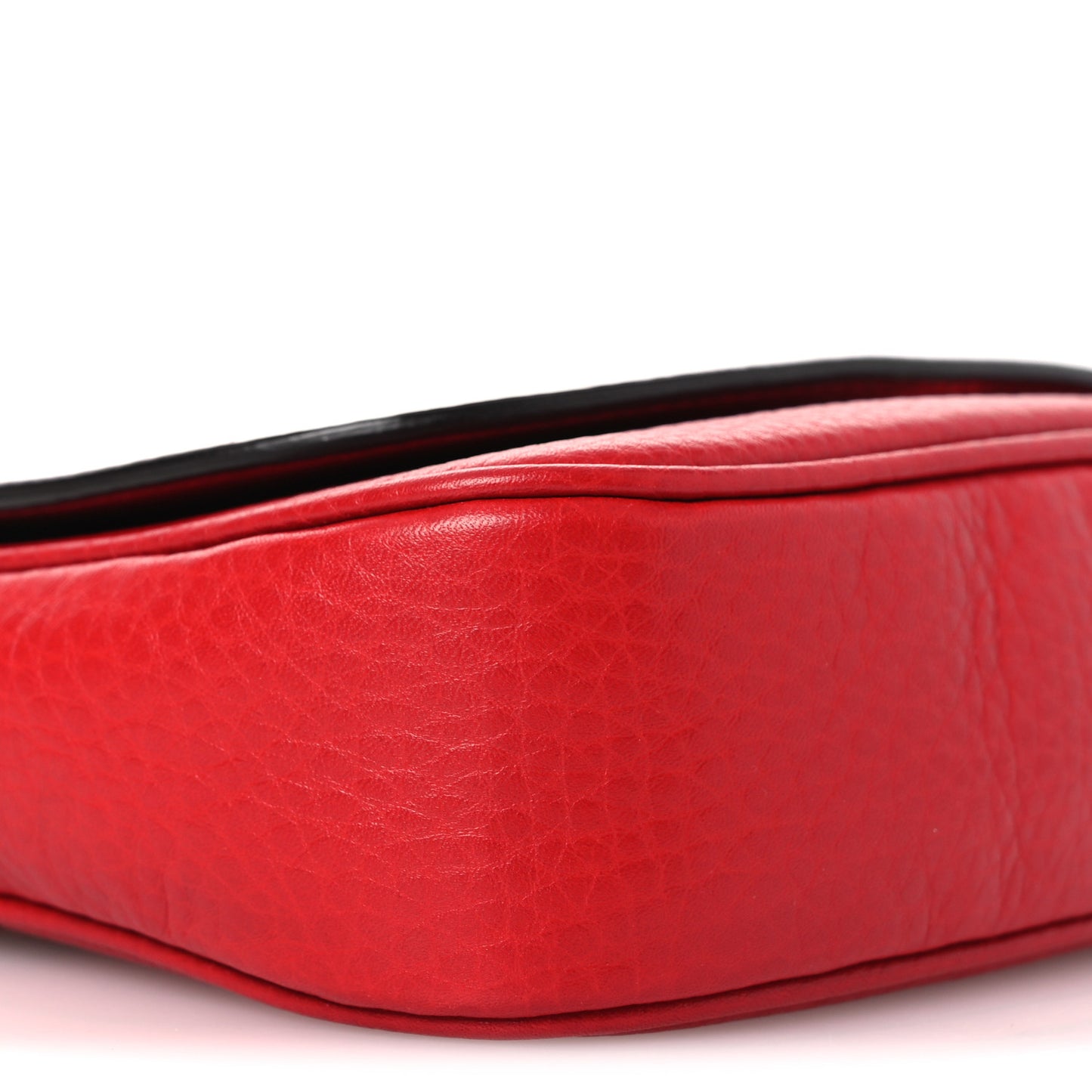 Pebbled Calfskin Small Soho Flap Crossbody Red