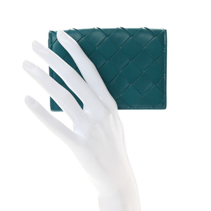 Bottega Veneta Nappa Intrecciato Card Holder Aqua 2 of 7