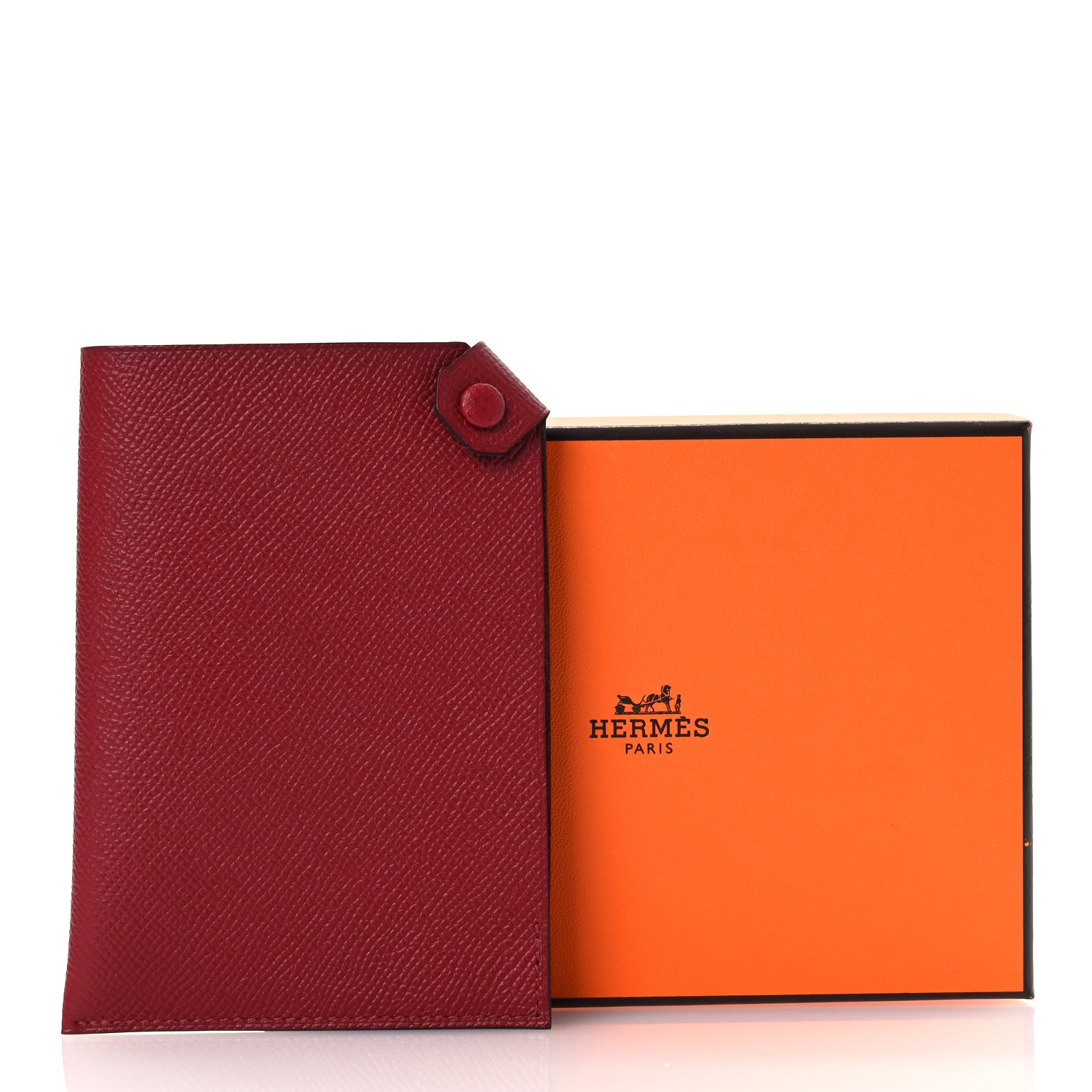 Hermes Epsom Tarmac PM Passport Holder Rouge Grenat 7 of 7