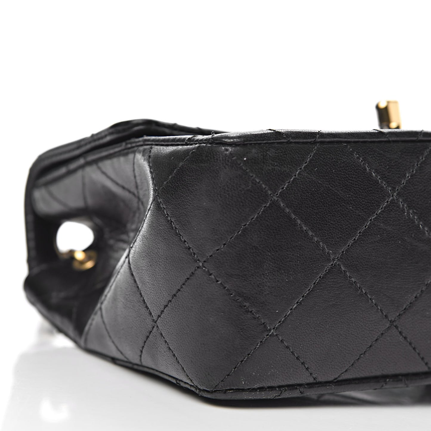 Lambskin Quilted Mini Square Flap Black