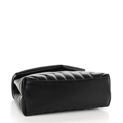 Saint Laurent Calfskin Y Quilted Monogram Small Loulou Chain Satchel Black 4 of 10