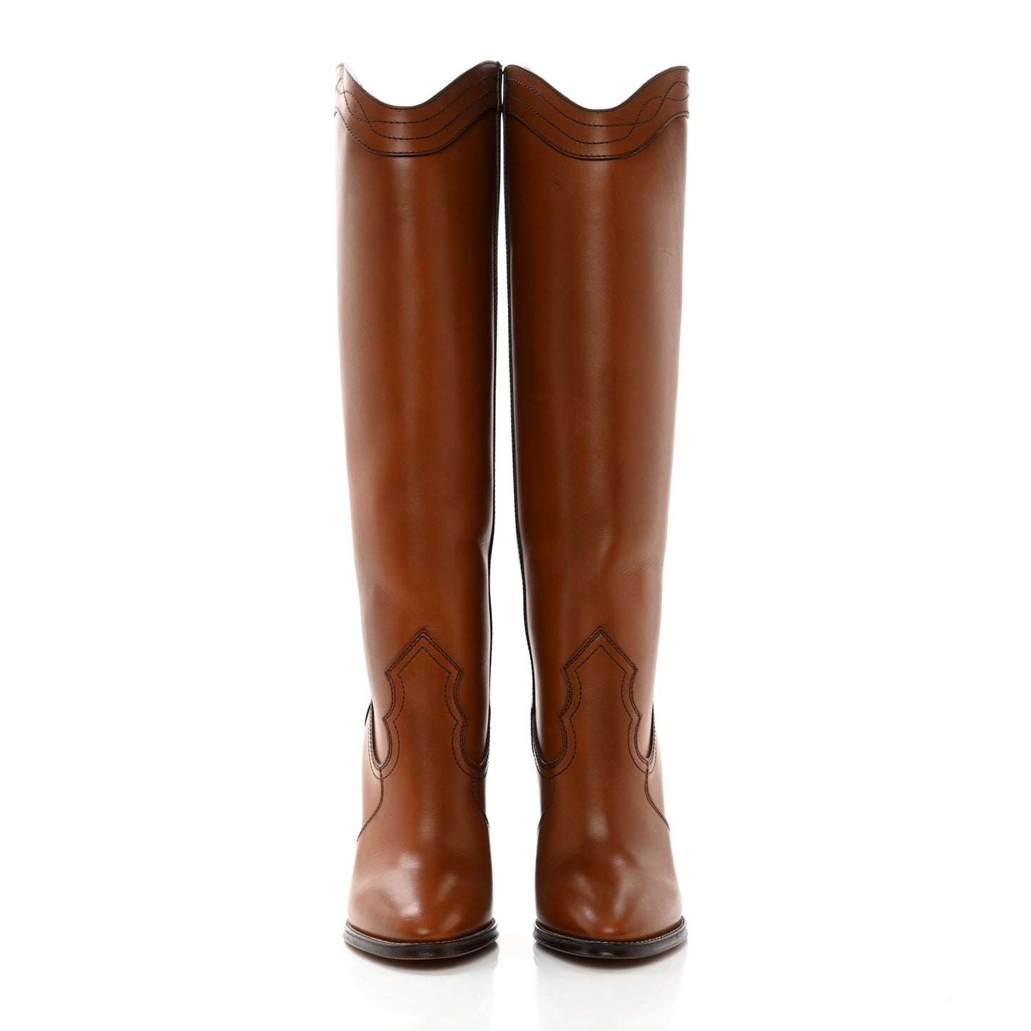Kate 105 Western Knee High Boots 39.5 New Papaya