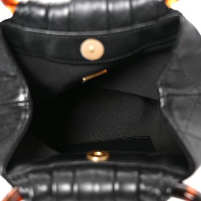 Chanel Lambskin Plexiglass Tortoise Shell Quilted Mini Pouch Black 5 of 10