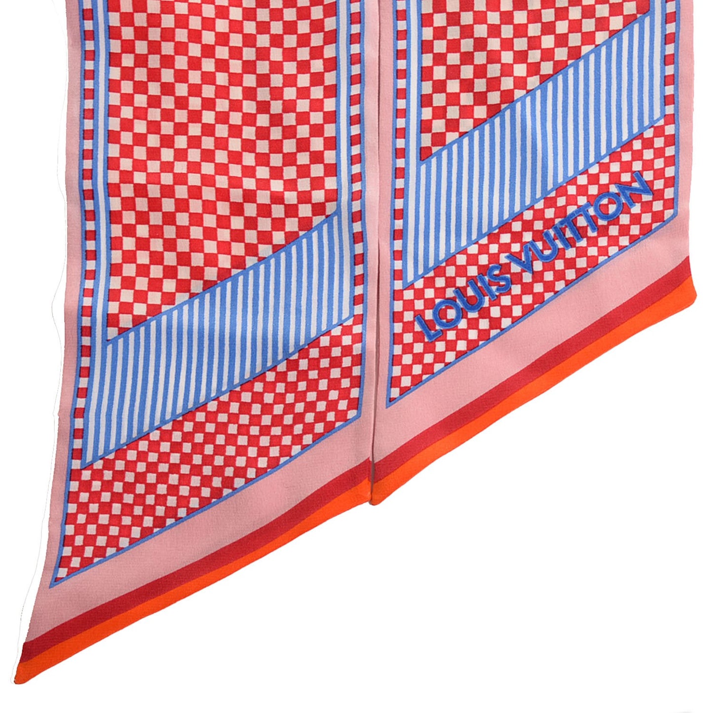 Silk Damier Aquarelle Bandeau Piment