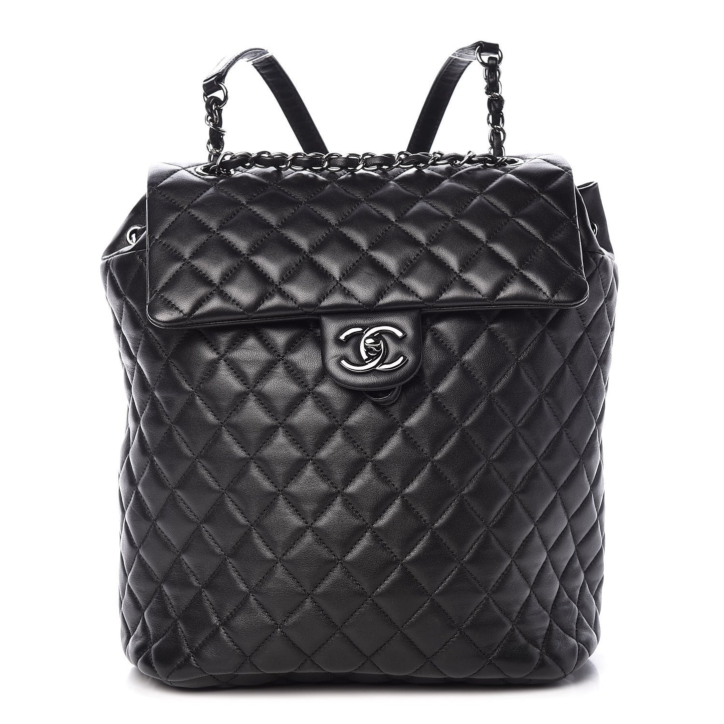 Lambskin Quilted Large Urban Spirit Backpack Black