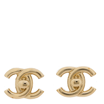 Chanel Metal CC Turnlock Earrings Gold 1 of 5