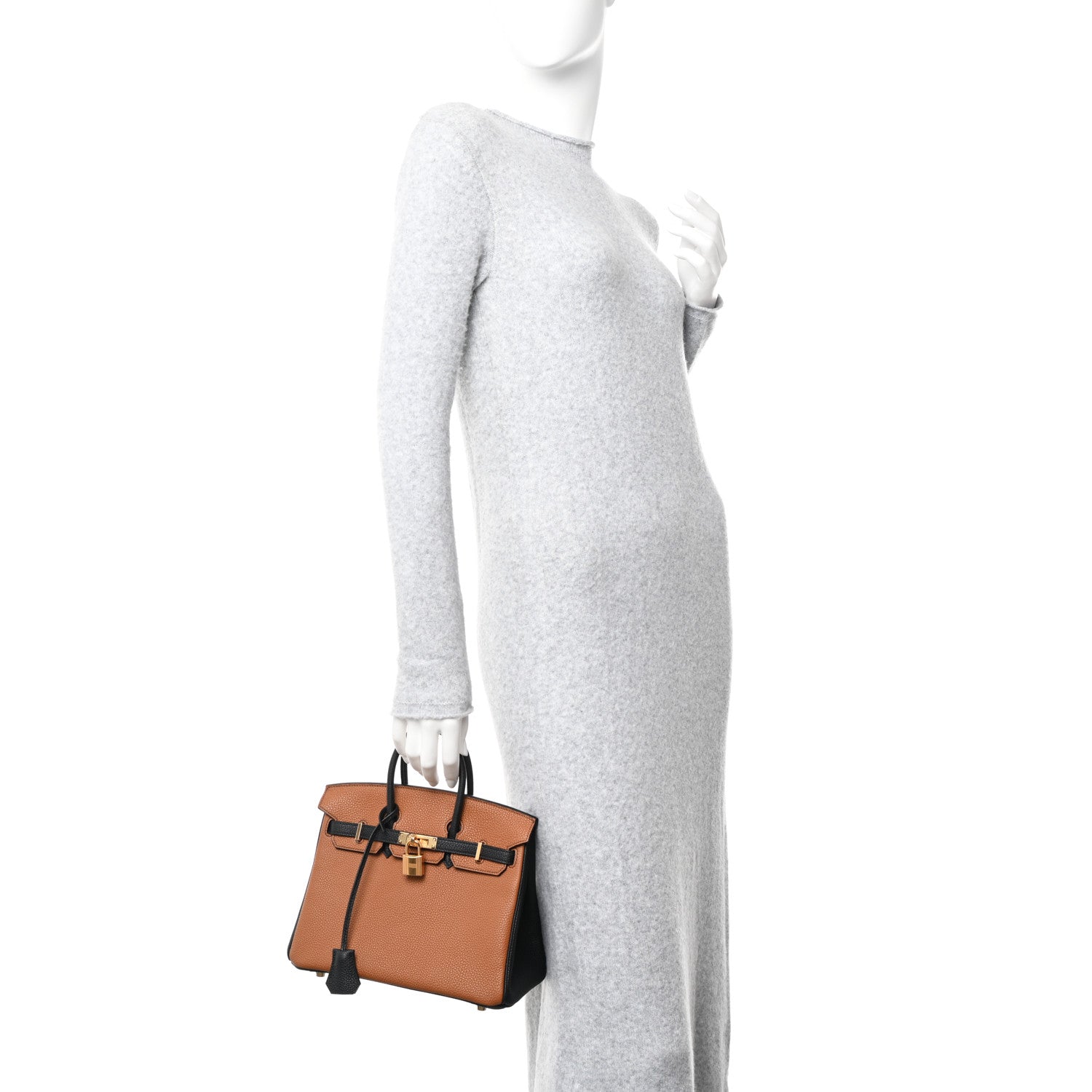 Hermes Togo Horseshoe Birkin 25 Gold Black 2 of 11