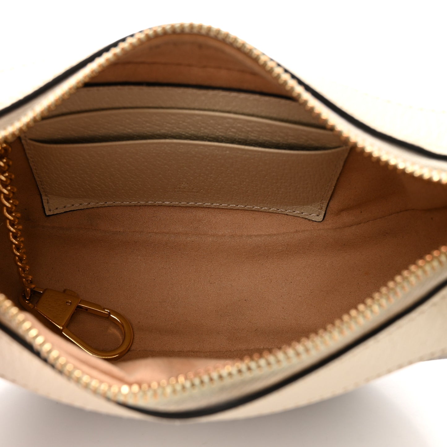 GG Supreme Monogram Textured Dollar Calfskin Web Mini Ophidia Half Moon Hobo Beige Ebony Mystic White