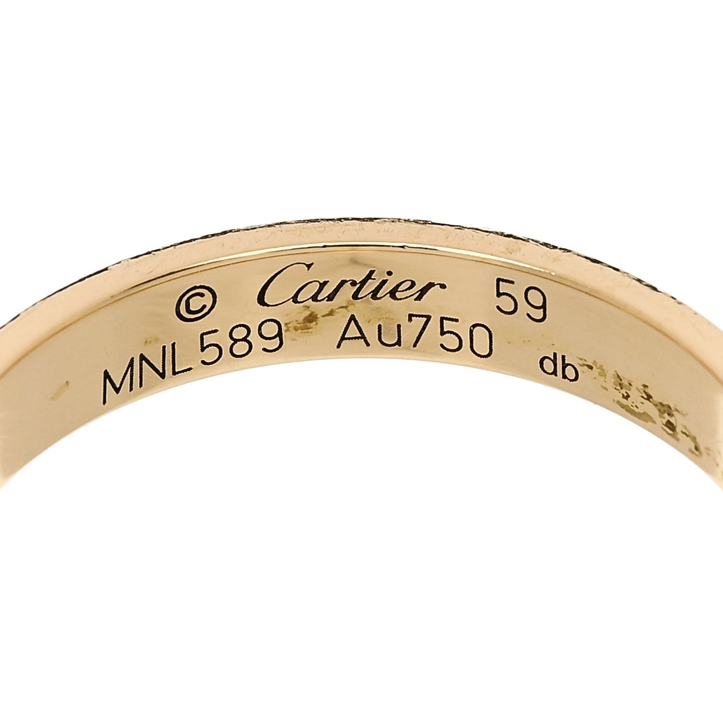 18K Yellow Gold 3.5mm LOVE Wedding Band Ring 59 8.75