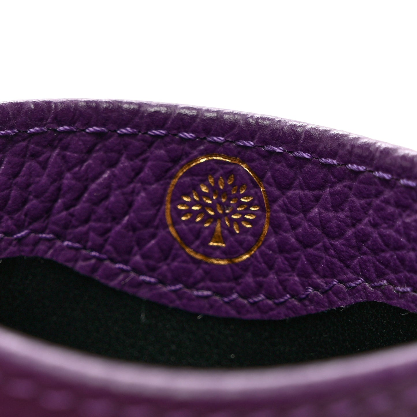 Classic Grain Zipped Credit Card Slip Purple