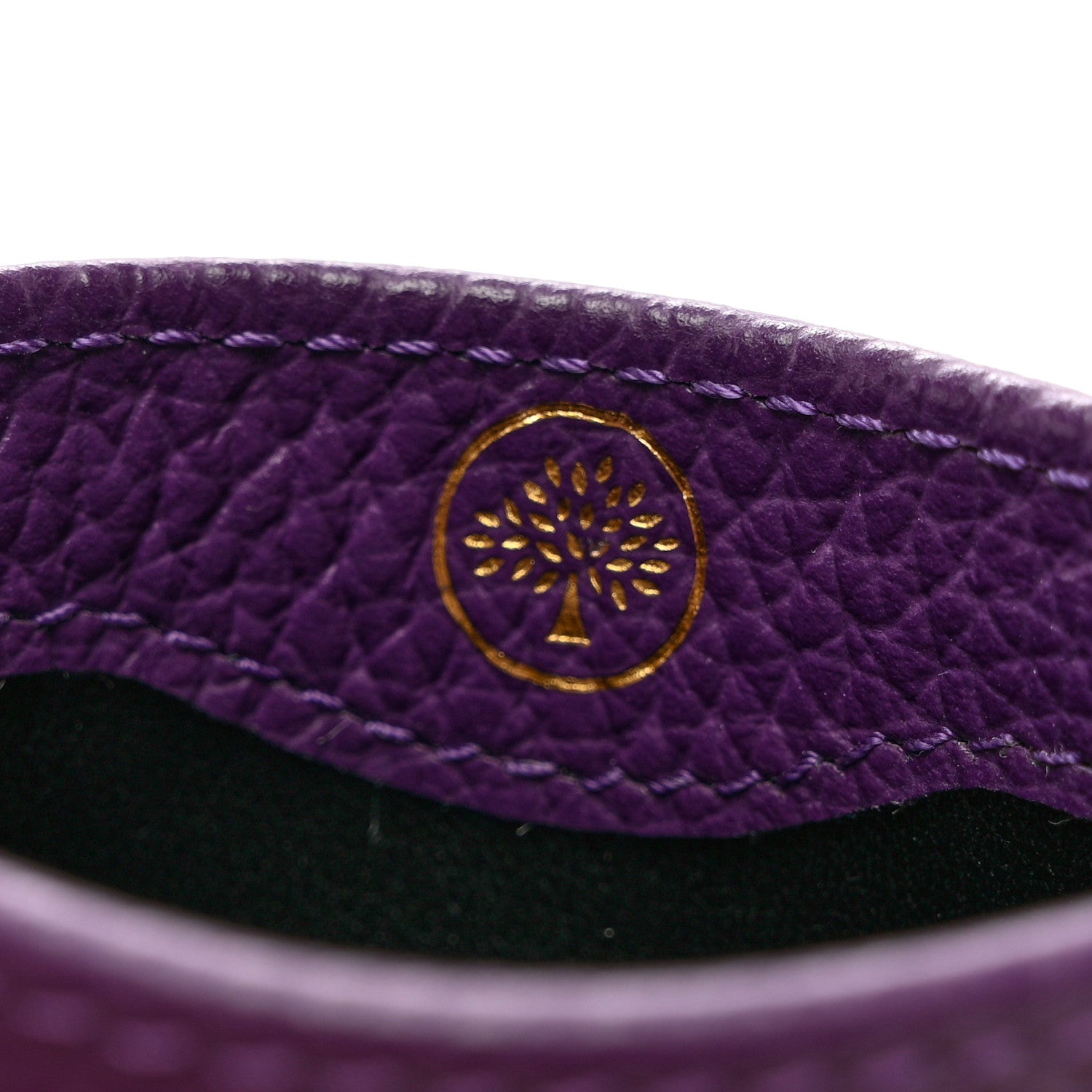Mulberry Classic Grain Zipped Credit Card Slip Purple 6 of 6
