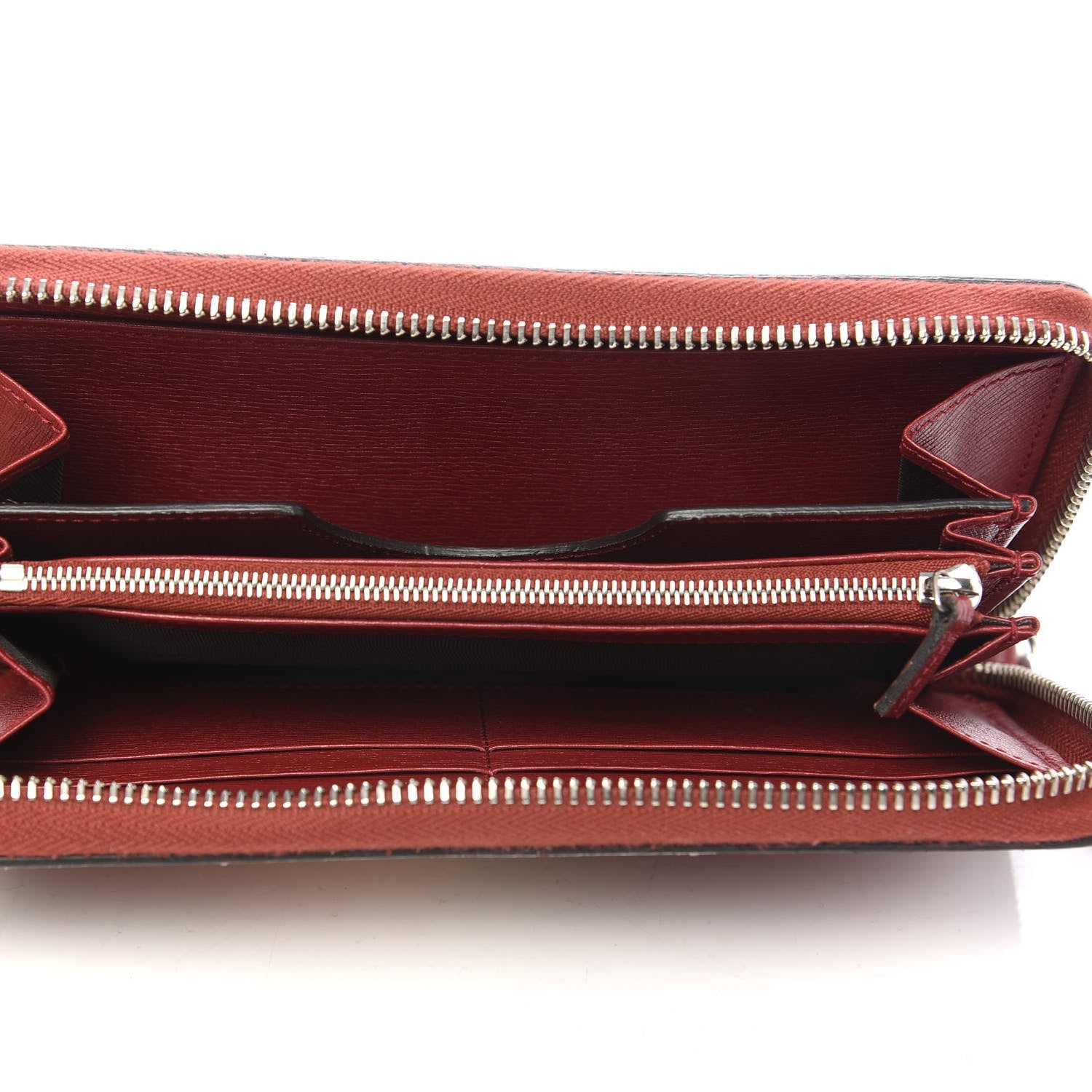 Gucci Shangai Calfskin Blooms Print Zip Around Wrist Wallet Romantic Cerise Multicolor 5 of 9