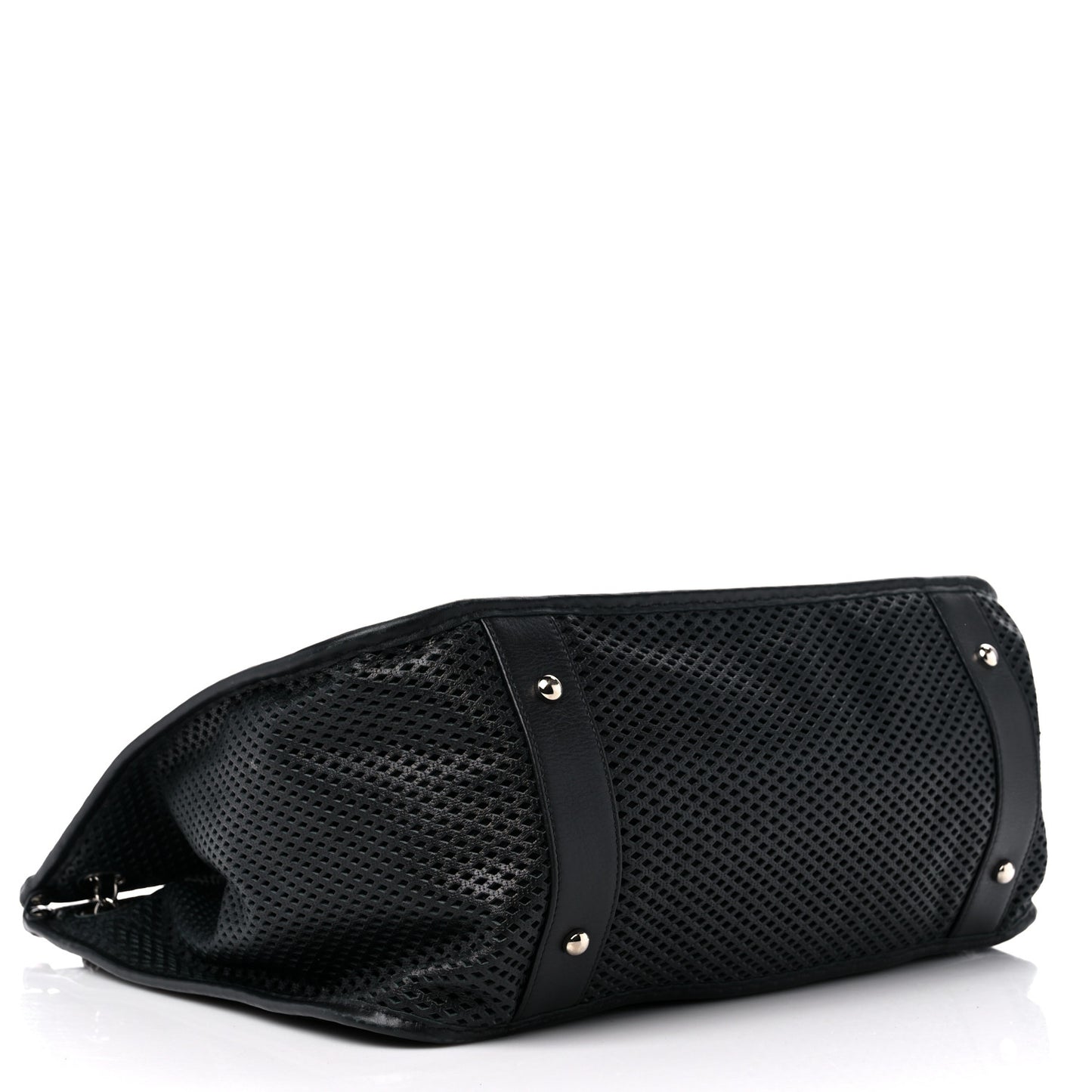 Calfskin Perforated Up In The Air Tote Black