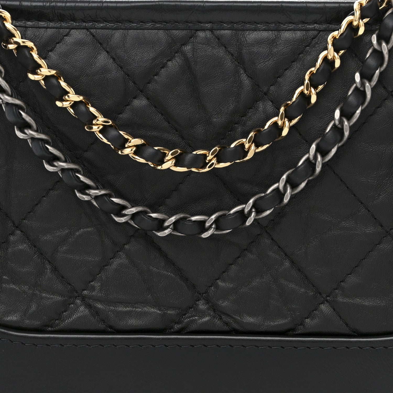 Chanel Aged Calfskin Quilted Small Gabrielle Hobo Black 8 of 11