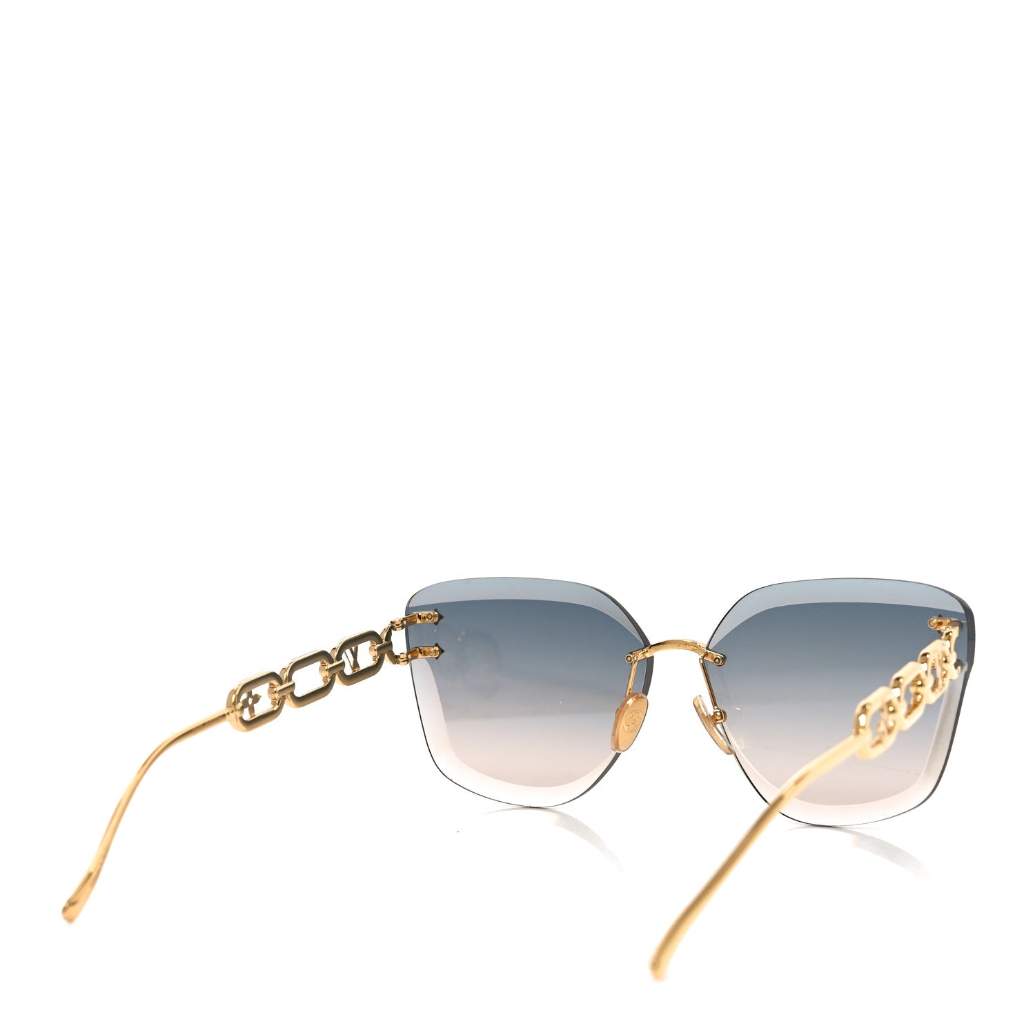 Louis Vuitton Metal Rimless LV Jewel Cat Eye Sunglasses Z1626U Gradient Blue 3 of 6