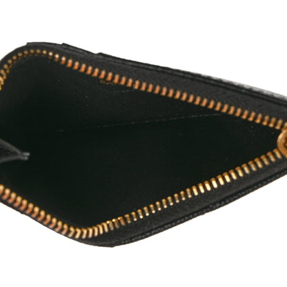 Saint Laurent Grain De Poudre Matelasse Chevron Monogram Fragments Zippered Card Case Black 5 of 8