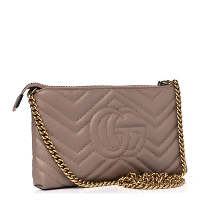 Gucci Calfskin Matelasse Mini GG Marmont Chain Bag Porcelain Rose 3 of 10