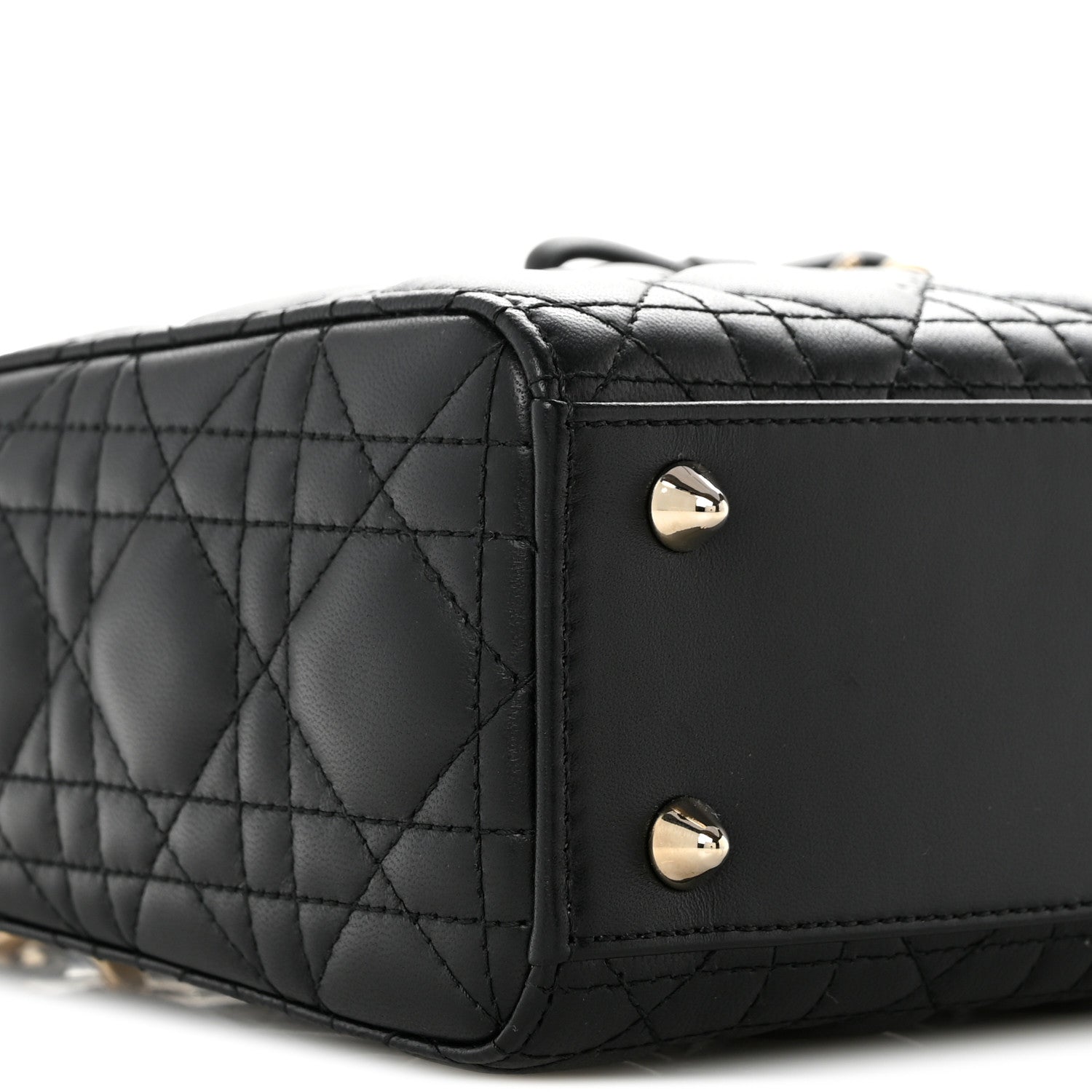 Christian Dior Lambskin Cannage Small Lady Dior Black 9 of 15